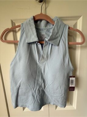 Kindred Bravely Light Blue Sleeveless Polo Breastfeeding Tank